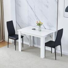 Dining Room Set, Dining Table With Chairs, 110x70 Cm Table And Chairs For Living Room Home Kitchen - White - View 6