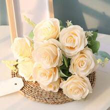 Artificial Blue Roses Flowers Silk Rose Flower Bouquet Home Garden Decoration Wedding Roses Pink - Multicolor - View 9