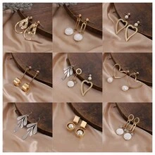 1pc Vintage Punk Style Baroque Pearl Pendant Long Drop Earring With Metal Chains, Perfect Daily Wear And Birthday Gift For Women - Gold - View 10