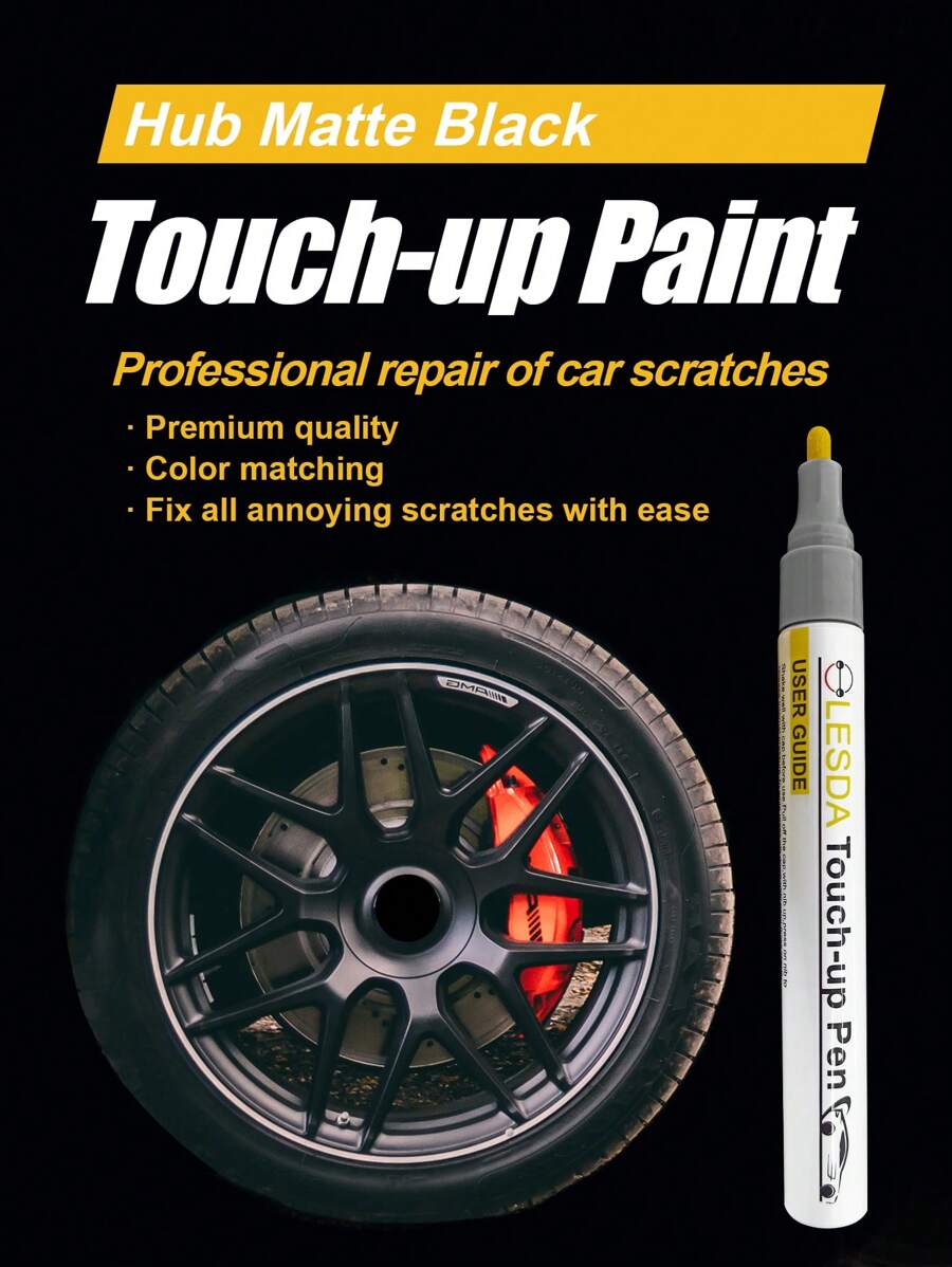 Matte Black Rim Touch Up Paint Wheel Repair Curb Rash, Quick And Easy