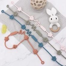 4pcs/Set Teething Silicone Chew Toy Strap, Baby Pacifier Chain, Baby Soother Toy Holder - Multicolor - View 11