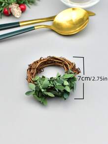 20pcs/12pcs/8pcs/6pcs/4pcs/2pcs Artificial Vine Napkin Rings - Green - View 3