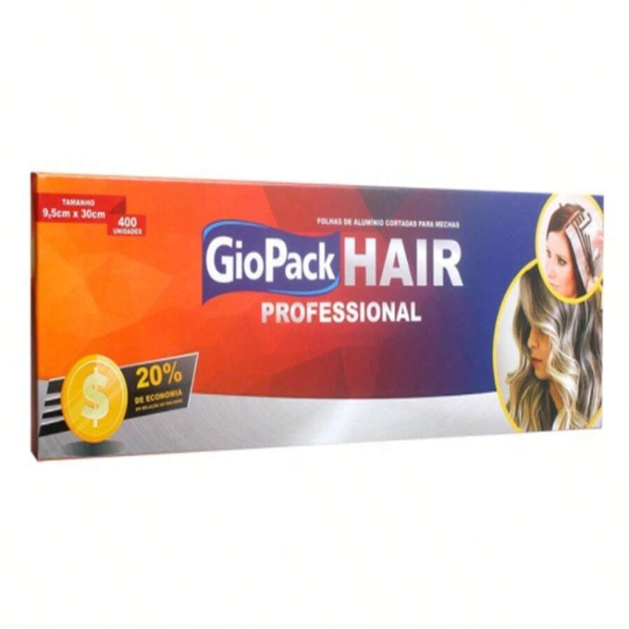 Papel alumínio para mechas 9,5x30 profissional 400 unidades - Cinza - Visão 1
