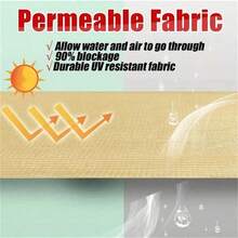 1pc Sun Block Shade Cloth With Edge Binding & Perforation For Outdoor Canopy, Balcony, Privacy Screen, Heat Insulation For Rooftop & Four Corner Sun Shade Sail - Khaki - View 11