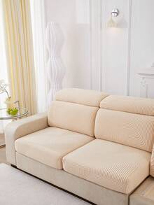 1pc Geometric Line Pattern Elastic Sofa Cover With Cushion Cover For All Seasons, Dustproof, Anti-Scratch, Anti-Slip, Modern Simple Style, Easy To Clean, Washing Machine Safe And Durable, Non-Fading, Non-Shedding - Light Pink - View 7