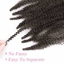 Tóc tết xoắn Marley 24 inch Tóc xoắn Kinky 1 gói Tóc xoắn Afro lò xo Tóc tết Marley Kinky cho tóc xoắn lò xo tự nhiên đã được làm phồng trước Tóc quấn cho tóc tết mềm mại - Nâu đen - Xem 6