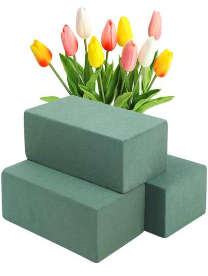 1/4pcs, Floral Foam Blocks For Flower Arrangements Supplies,Floral Foam For Artificial Flowers & Plant Decoration, Green Foam Bricks, Florist Foam Brick, Flower Foam Block Bulk