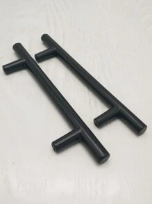 4pcs/Set Modern Simple Black Aluminum Alloy T-Shaped Drawer Pulls