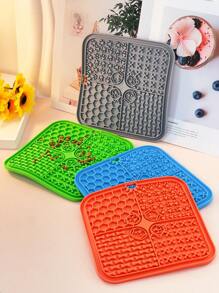 1 件方形宠物舔垫，防滑硅胶慢食垫，适用于狗和猫，宠物用品 - 彩色 - 查看 13