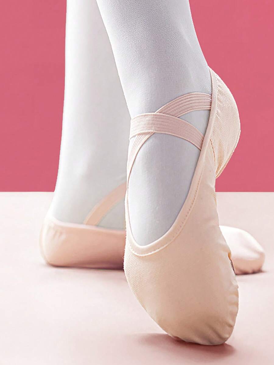 1pair Children's Solid Color Soft-Sole Ballet Shoes Suitable For Indoor ...