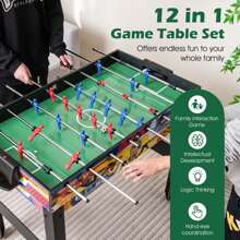 Lifezeal 12-In-1 Combo Game Table Set With Foosball Air Hockey Pool Ping Pong Chess Bowling - Grey - View 7