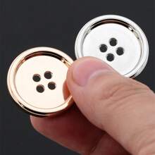 6pcs Metal Buttons 4 Hole Round Buttons , Decorative Buttons For Crafts Arts & Crafts Supplies , Sewing Buttons For Clothing Sewing & Knitting Supplies.(Dimensions: 1.5cm/0.59inch, 2.0cm/0.79inch, 2.5cm/0.98inch)