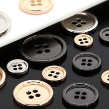 6pcs Metal Buttons 4 Hole Round Buttons , Decorative Buttons For Crafts Arts & Crafts Supplies , Sewing Buttons For Clothing Sewing & Knitting Supplies.(Dimensions: 1.5cm/0.59inch, 2.0cm/0.79inch, 2.5cm/0.98inch)