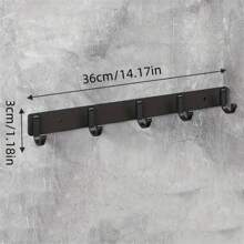 Modern Black Aluminum Wall Mounted Hook For Bathroom Accessories, Suitable For Towels, Coats And Clothes