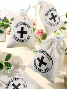 2/4/6/12pcs- Hangover Bag Gift Bag Bachelorette Party Decoration Bachelorette Party Gift Bachelorette Bride Shower Bag With Drawstring Party Wedding Gift Bachelor Party (Cross), - 白色 - 查看 3