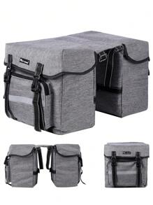 1pc West Biking Bike Carrier Bag, 25l Large Capacity Rear Rack Bag For Mountain Bikes, Double Side Bag With Seat Cushion - Grey - View 3