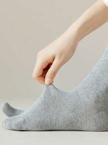 6 paires de chaussettes séparatrices d'orteils pour femmes, noires, blanches, grises, chaussettes sans talon à deux orteils, style japonais, chaussettes mi-mollet pour sabots, automne - Multicolore - Voir 5