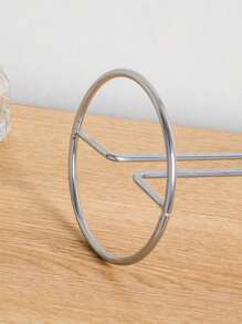 1pc北歐風格廚房用紙巾架,廚桌垂直收納架,適用於保鮮膜、吸油紙和清潔布,無需鑽孔安裝 - 銀色 - 查看 6