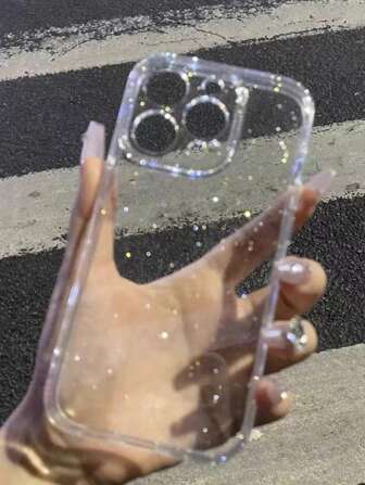1PC Clear Case With 2.0mm Thick Glittering Starry Sky Pattern To Fit Iphone11/12/13/14 Pro Max/Xs/Xr/11 Pro/11 Pro Max/12 Pro/12 Pro Max/13 Pro/13 Pro Max/7 Plus/14 Pro/14 Pro Max/14 Plus/7 Plus/8 Plus/8/Se2