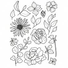 Sunflower Leaf Clear Stamp Making Card, DIY Photo Scrapbook Card Album, Wild Chrysanthemum Background Scrapbook Rubber Stamp. - White - View 6