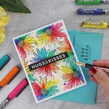 Sunflower Leaf Clear Stamp Making Card, DIY Photo Scrapbook Card Album, Wild Chrysanthemum Background Scrapbook Rubber Stamp. - White - View 5