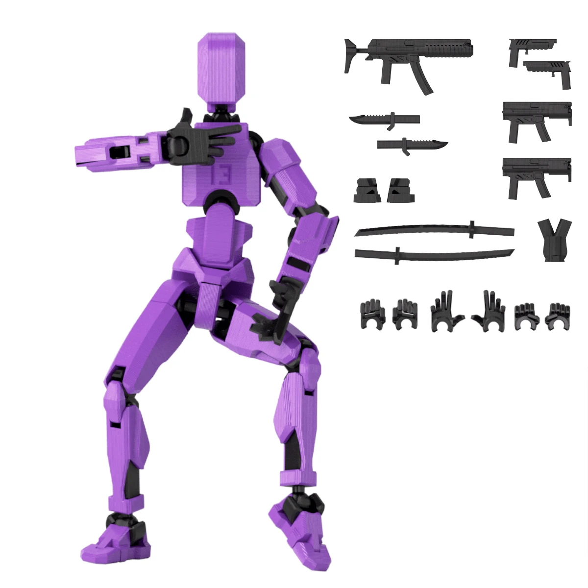 Movable Doll 3d Printed Doll, Multiple Joint Movable Doll With Purple Color | SHEIN USA