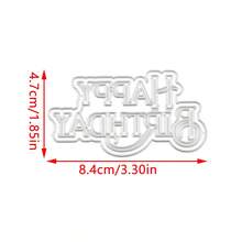 1 cái/2 cái Vui vẻ Sinh nhật Cắt kim loại Khuôn Sổ lưu niệm Đồ trang trí Dập nổi Album ảnh Đồ trang trí Thẻ Làm DIY Thủ công mỹ nghệ - Bạc - Xem 2