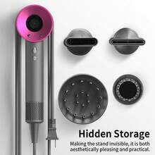 Secador de Cabello Ion Negativo, 1800W Secadora de Pelo Profesional Potente con 3 Temperatura Ajustable y 2 Velocidades, Secadora con Difusor para Rizos Portátil con Boquillas y Difusor para Hogar o Salón y Viajes - Rosa - Ver 3