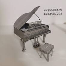 Modelo de Montagem Metálica 3D, Quebra-cabeça de Fivela de Aço Inoxidável DIY, Modelos de Instrumentos Musicais - Bateria, Guitarra Elétrica, Baixo, Violoncelo, Piano, Sem Necessidade de Cola, Presente de Aniversário