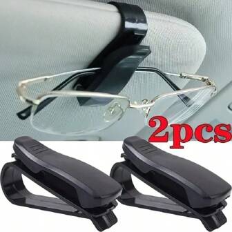2pcs Universal Car Auto Sun Visor Glasses Box Sunglasses Clip Card Ticket Holder Fastener Pen Case Eyeglasses Clips Accessories