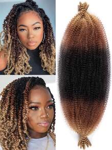 1/3Packs Springy Afro Twist Hair 1B/30/27 Ombre Marley Braiding Hair, Ombre Kinky Twist Hair For Braiding, Marley Twist Braiding Hair - Multicolor - View 2