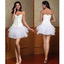 Corset Al Busto 12 Varillas Y 6 Corchetes Abdomen - Blanco - Ver 4