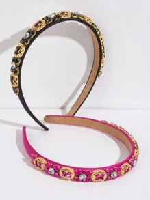 皇家一款女性窄邊巴洛克風格頭帶，寶石裝飾頭冕 - 彩色 - 查看 3