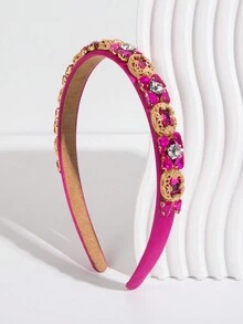 皇家一款女性窄邊巴洛克風格頭帶，寶石裝飾頭冕 - 彩色 - 查看 4