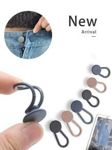 6pcs Women's Elastic Button Pants Waist Extender With Metal Button Hook & Extender