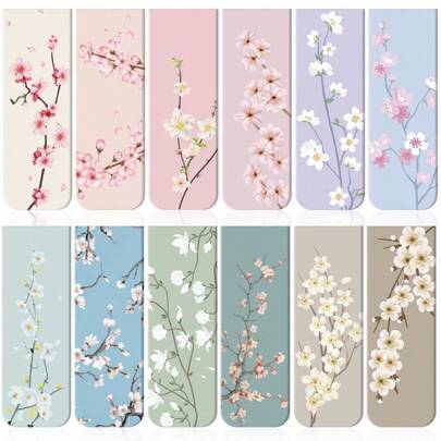12 piezas de marcadores magnéticos con diseño floral para mujeres, marcadores magnéticos para planificadores, disponibles en múltiples estilos, clips para marcar páginas, marcadores magnéticos, clips de lectura de libros, esenciales para la temporada de regreso a clases