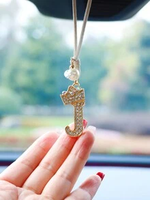 1 Pieza Letra J Colgante De Coche De Aleación Chapada En Oro - Dorado - Ver 4