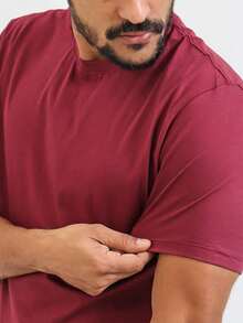 Men T-Shirts - 酒紅色 - 查看 4