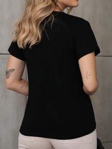 Women T-Shirts - 黑色 - 查看 3