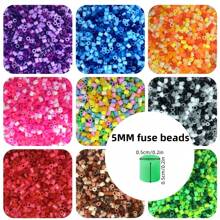 Pana-beads 500 pezzi/confezione, perline da fondere da 5mm, 9 colori misti, dimensione classica, compatibili con Hama e Perler, per arte a pixel, artigianato e regali fatti a mano, creazione di gioielli, ricambi, perline Perler