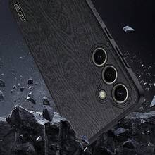 Business Style High-End Soft Silicone Protective Case With Tree Bark Pattern Compatible With Samsung Galaxy S24/S24 Plus/S22 Ultra - Grey - View 7