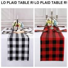 1 Pieza Moderno Y Simple Corredor De Mesa De Buffalo Check, Decoración De Mesa De Cocina De Vacaciones Para Fiesta Familiar - Multicolor - Ver 3