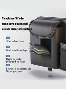 1pc Car Seat Back Organizer, Multi-Functional Car Backseat Hanging Storage Bag, Tissue Box Holder