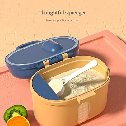 Tragbarer Milchpulverbehälter Für Babys Mit Dichtungsdeckel, Hohe Kapazität, Feuchtigkeitsbeständigkeit Und Geteilter Lagerung Für Unterwegs