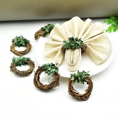 20/12/8/6/4/2 Peças Argolas De Guardanapo De Videira Artificial