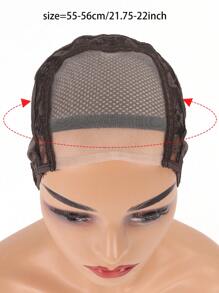 1pc 4*4inch U Part Brown Swiss Lace Wig Cap Black Hairnet Wig Caps For Making Wigs Weaving Cap With Adjustable Strap Wig Making Tools