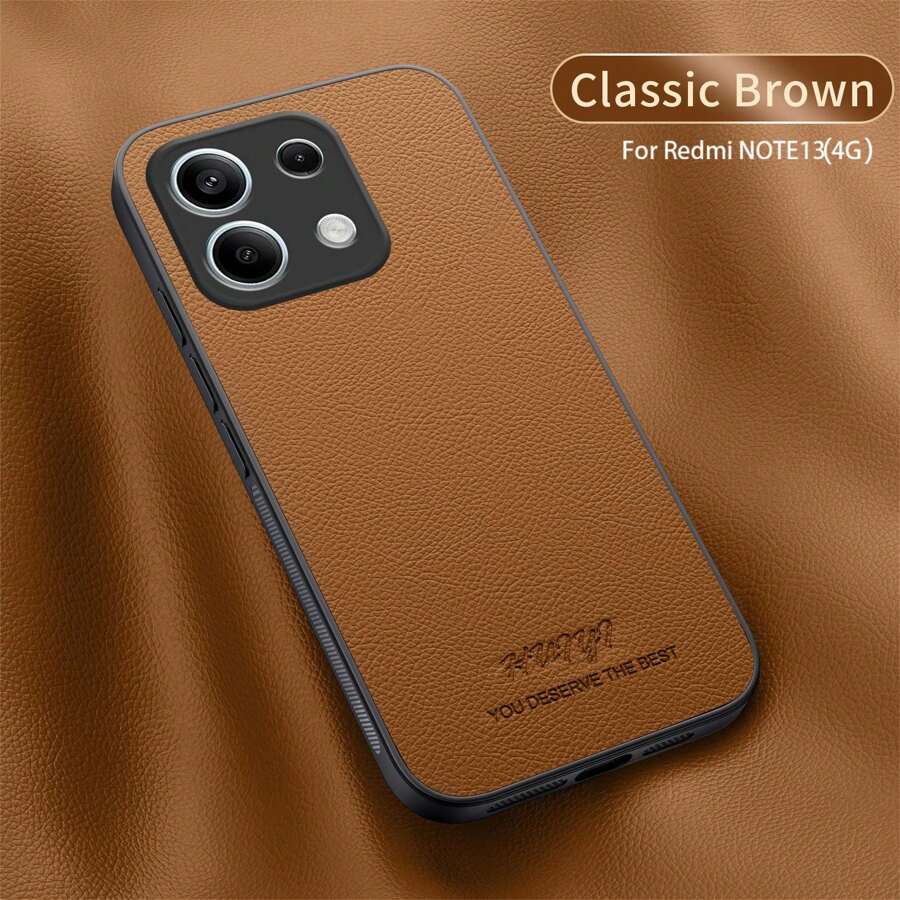 Funda Para Móvil Compatible Con Redmi Note 12 Pro, Funda Para Negocios Redmi Note 11, Funda Protectora Contra Caídas Redmi Note 10 Pro, Cubierta Para Redmi Note 13 Pro - Marrón - Ver 1