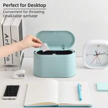 Mini Trash Can With Lid - Removable Small Garbage Can, Tiny Plastic Trash Bin, Pop Up Countertop Wastebasket, Counter Garbage Lint Bin For Bathroom,Office,Kitchen,Desk,Table - Nordic Style - View 2