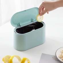 Mini Trash Can With Lid - Removable Small Garbage Can, Tiny Plastic Trash Bin, Pop Up Countertop Wastebasket, Counter Garbage Lint Bin For Bathroom,Office,Kitchen,Desk,Table - Nordic Style - View 5