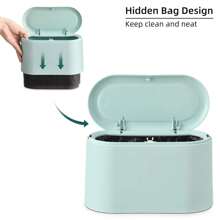 Mini Trash Can With Lid - Removable Small Garbage Can, Tiny Plastic Trash Bin, Pop Up Countertop Wastebasket, Counter Garbage Lint Bin For Bathroom,Office,Kitchen,Desk,Table - Nordic Style - View 7